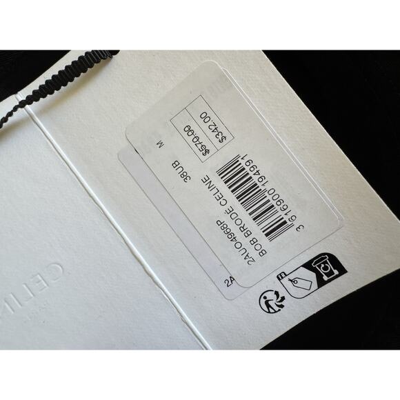 NWT Celine Black Bucket Hat with White Logo Size M main image 8